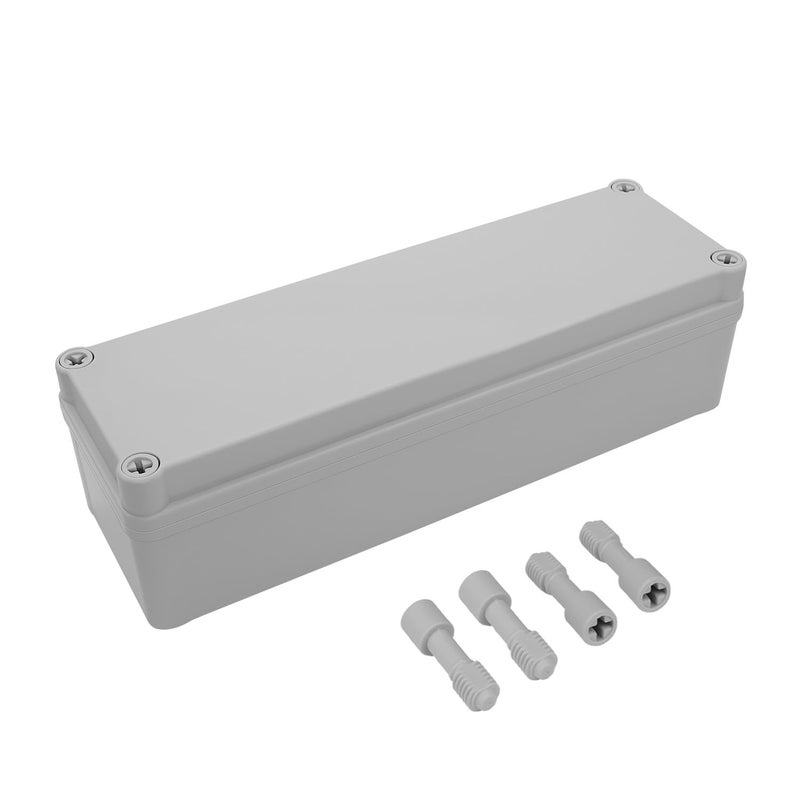 LeMotech IP67 Waterproof Junction Box ABS Plastic Project Box Dustproof Electrical Box Outdoor Enclosure for Electronics DIY Case Gray 9.8X 3.1x 3.3 inch (250x 80x 85 mm) - Image 1